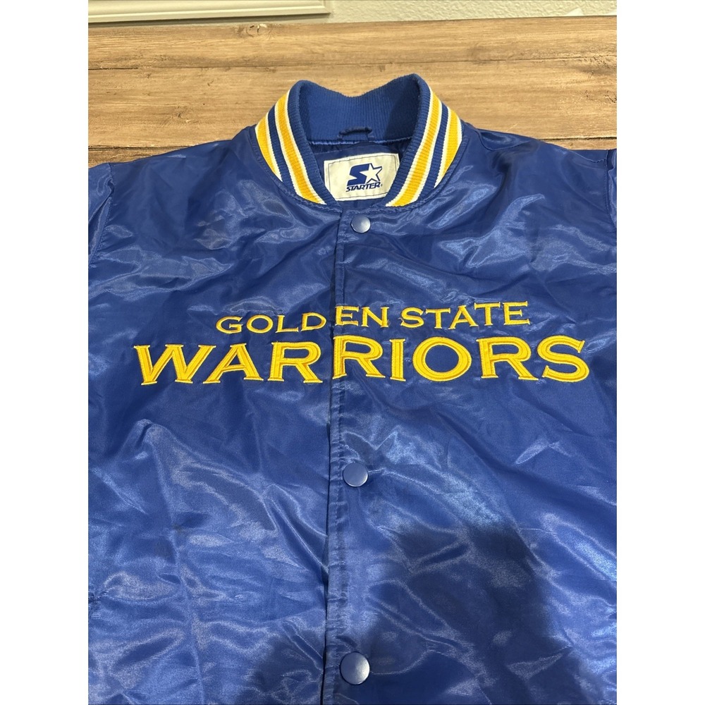 Starter Golden State Warriors Satin Bomber Jacket Sz Large‎ Vintage - Picture 6 of 16